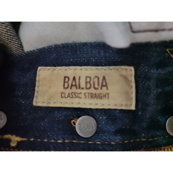 Hollister Mens 33 x 32 Balboa Classic Straight Button-Fly Dark Wash‎ Denim Jeans - Picture 6 of 7